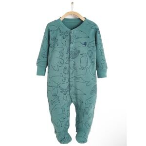 Babycottons Baby Cotton Camou Waffle Footie Sleeper Pajamas Arctic Animal 6M